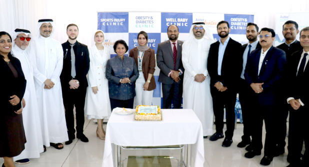 <p><em><strong>Dr Altahoo, fourth from left, Ms Showaiter, sixth from left, Dr Bichu, fifth from right, Dr Abdulla, fourth from right and Mr Jain, right.</strong></em></p>
<p>Aster has launched a new division in its Sanad branch, focusing on preventive and family-centred healthcare, aiming to support patients in managing both everyday health needs and chronic conditions. The Family and Chronic Disease Clinics offer comprehensive services for all age groups, ranging from early detection of health risks to long-term management of chronic diseases. The division was inaugurated in the presence of family medicine specialists Dr Yusuf Altahoo and Dr Affan Abdullah, area MP Eman Showaiter, and with executives Dr Sherbaz Bichu and Manish Jain. Digital health tools and mobile applications will also be integrated to support patients in treatment adherence and proactive care.&nbsp;</p>
<div class="explain-selected-button explain-selected-circle"></div>